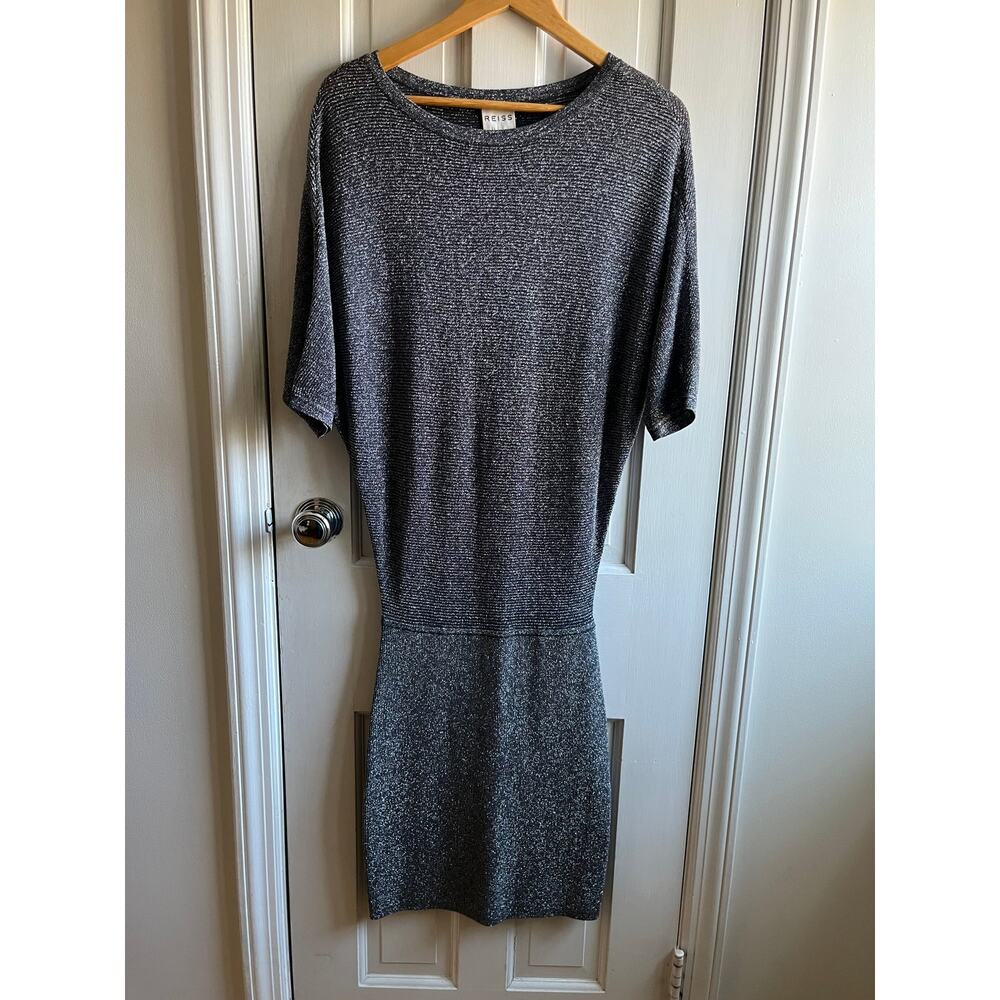 Reiss Metallic Shimmer Knit Bodycon Dress US 4 | Elegant Party & Evening Dress